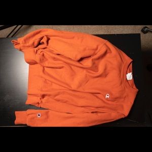 Champion orange reverse weave crew neck sweatshirt